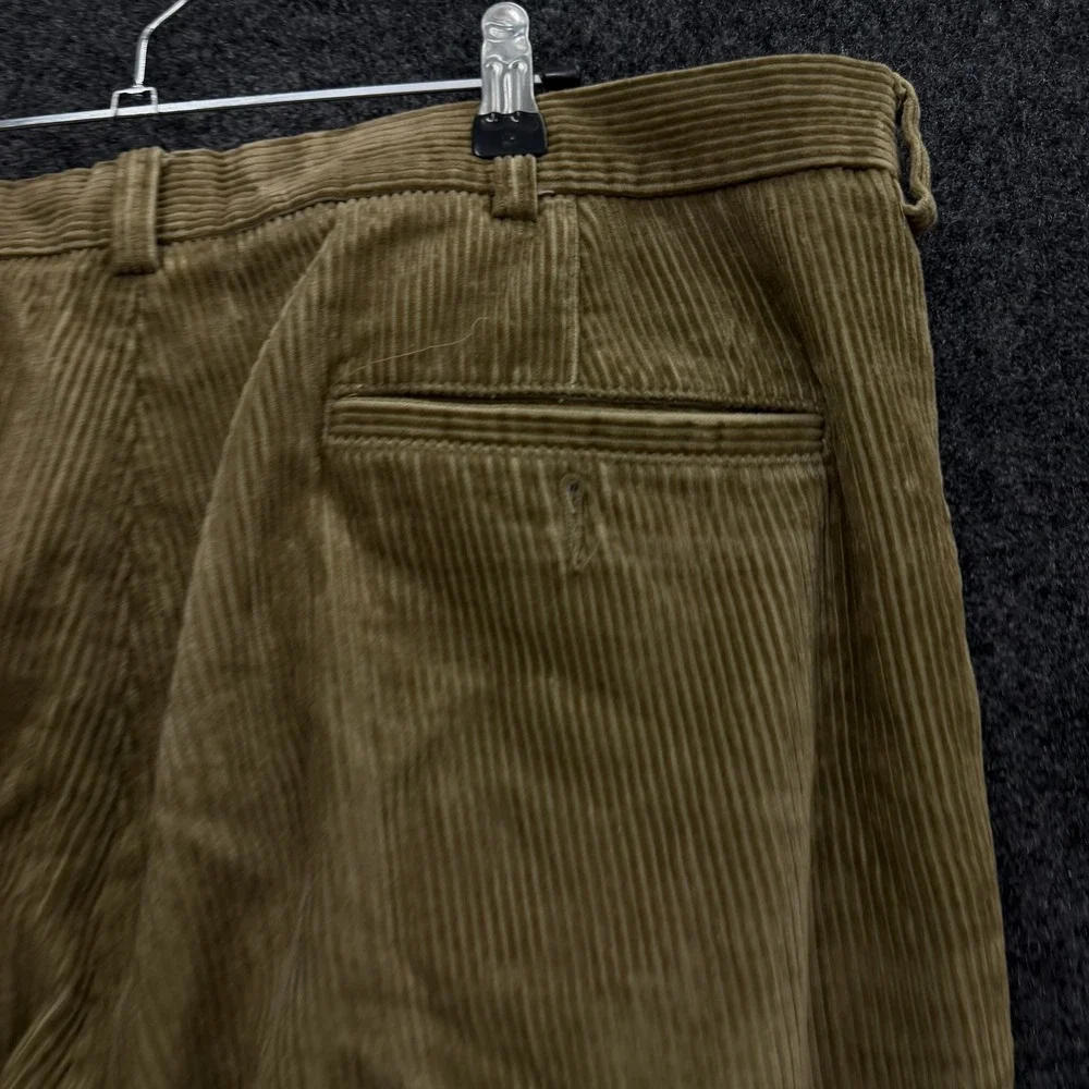 Brooks Brothers 346 Vintage Corduroy Pleated Cuffed Pants Mens 38x30 Tan Brown